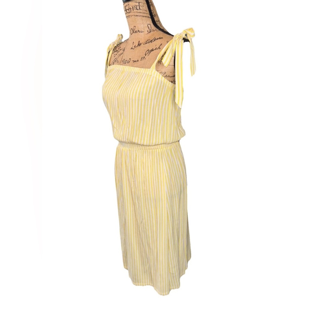 H&M Yellow Stripe Tie-Shoulder Maxi Dress